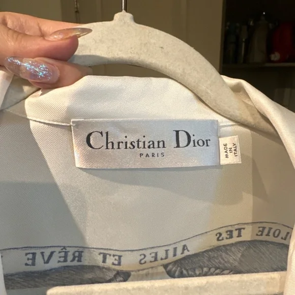 Christian Dior silk button up top